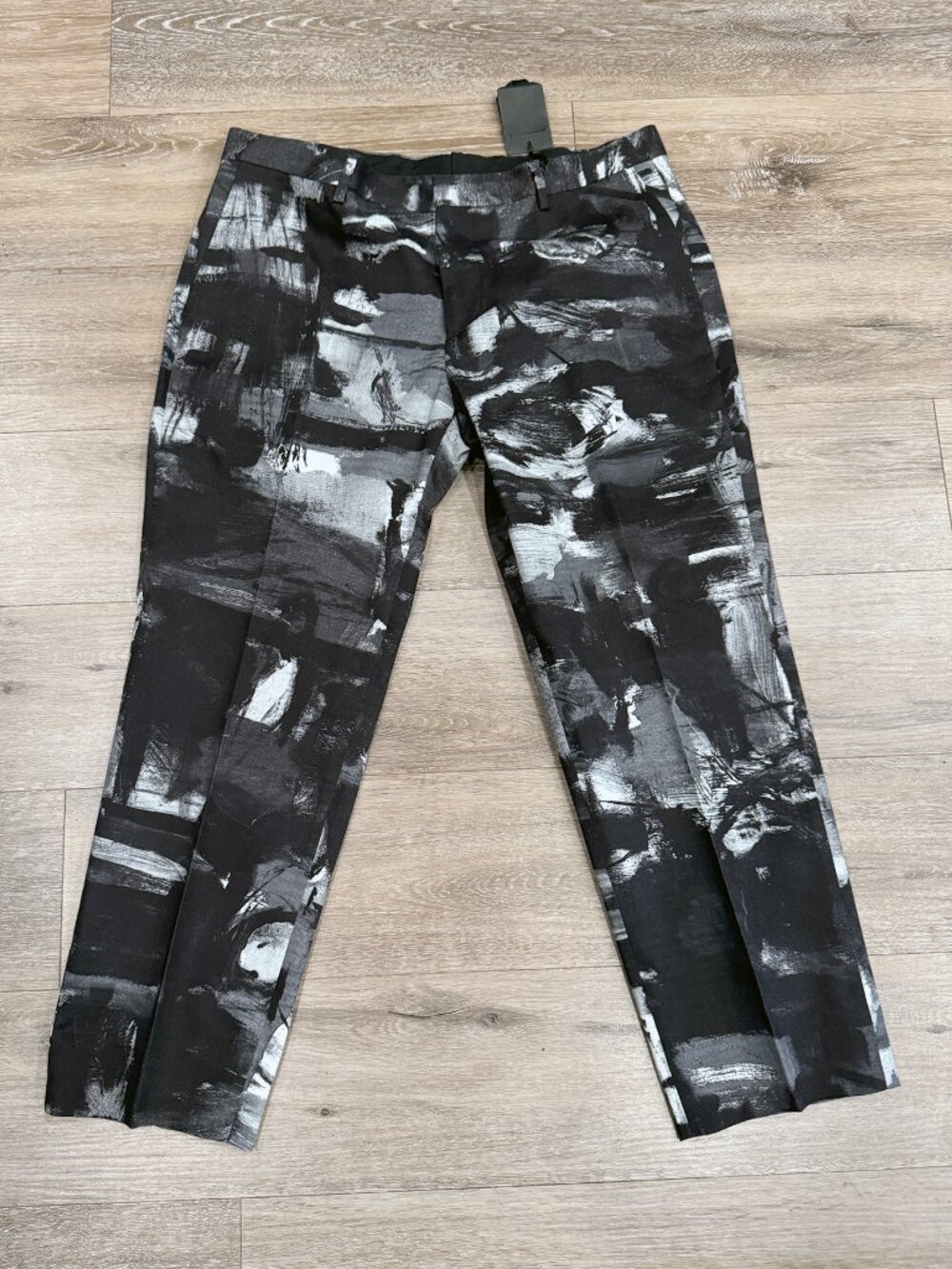 Moschino Couture Abstract Painted Brushstroke Tailored Trousers - size 54